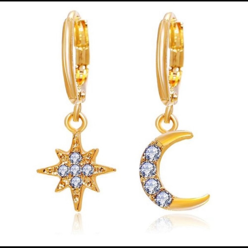 Moon and Star Set Ear Huggies